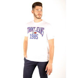Tommy Hilfiger pánské bílé tričko Collegiate - XXL (100)